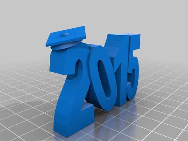 2015 graduation cap cake topper desk stand signs & logos gown 3D print model - Mito3D