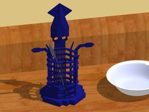 mechalamari - cutlery holder countertopchallenge kitchen & dining 3d print model - Mito3D