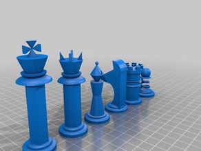 satranç seti 3d baskı bishop boardgame taşları Kral knight piyon kraliçe rook 3d print model - Mito3D
