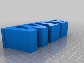my customized 3 letters row - wtf 3d print model - Mito3D
