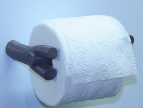 stone age flintstone bathroom tissue roll holder old powder room toilet washroom 3d print model - Mito3D
