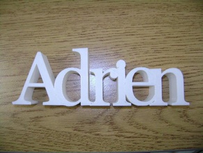 adrien 3d name signs & logos names label ornament sketchup 3d print model - Mito3D