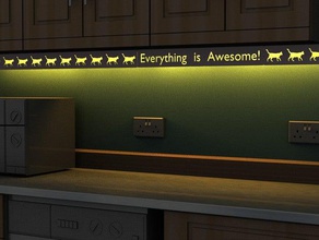 'everything awesome' under cabinet led light shield kitchen & dining countertopchallenge lights 3d print model - Mito3D
