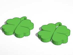 st patrick's day earrings clover four leaf irish shamrock stpatricks 3d print model - Mito3D