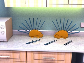 hedgy kirpi çubuk tutucu mutfak ve yemek chopsticks countertopchallenge 3d print model - Mito3D