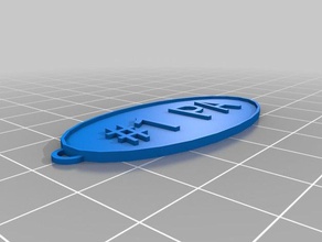 özel oval Anahtarlık 1 pa özelleştirilmiş 3d print model - Mito3D