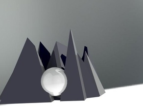 alienanic structure sculptures alien art de la balle berceau le cristal conception ping-pong sculpture triangle 3d print model - Mito3D