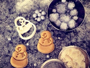 muñeco de nieve del cortador la galleta cocina y comedor hornear navidad cookie galletas vacaciones herramienta parte 3d print model - Mito3D