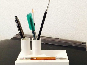 kalemlik araç sahipleri & kutu brushholder geschenk ofis masası pinselhalter stifthalter 3d print model - Mito3D