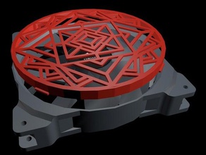 v2 corsair sp120 fan ring - mandala ızgara bilgisayar ızgarası 3d print model - Mito3D
