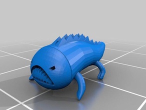 en colère sol monstre L'impression 3d le les monstres pet monster requin 3d print model - Mito3D