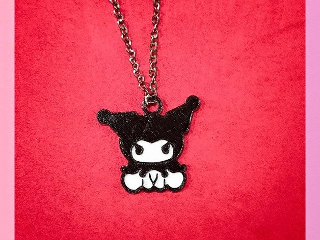 kuromi necklace part 2 black white fashion accessory 3D print model - Mito3D