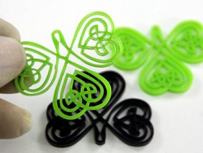 celtic clover earring - laser cut 2d art acrylic earrings keltisch plexiglass stpatricks day 3d print model - Mito3D