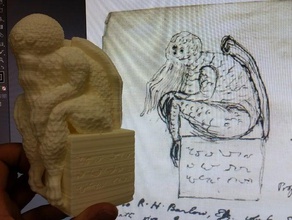 cthulhu-statuette geheimnisvolle Schriften Hinzugefügt Skulpturen cthulhu lovecraft 3d print model - Mito3D