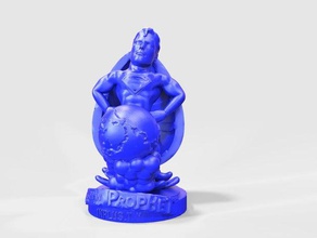 super profeta sculture grande dio uomo moai superman mario 3d print model - Mito3D