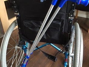 wheelchair crutch carrier chair holder wheel 3d print model - Mito3D