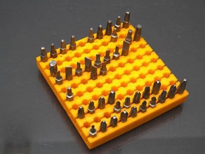 customizable hex bit holder tool holders & boxes customizer screwdriver 3d print model - Mito3D