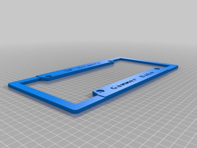 my customized license plate border giants gammer babe signs & logos 3D print model - Mito3D