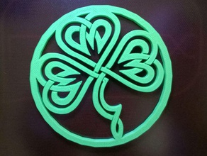 celtic clover coaster kitchen & dining irish 3d print model - Mito3D
