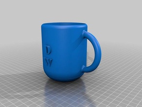 dw mug household 3d print model - Mito3D