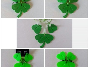 dissected clover jewelry set 4 leaf earring irish lucky necklace st patricks 3d print model - Mito3D