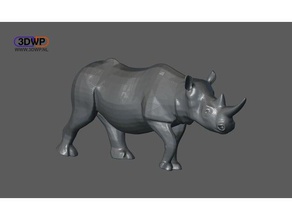 rhino a los animales animal color meshmixer el rinoceronte 3d print model - Mito3D