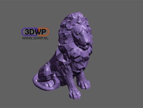 león a los animales animal lowpoly lowpolygon baja poli meshmixer 3d print model - Mito3D
