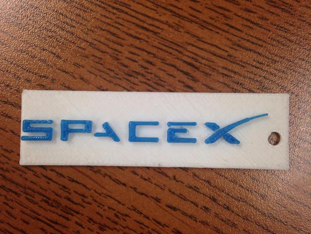 spacex keychain 3D print model - Mito3D