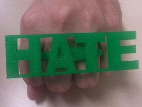 hate 4 finger ring 3d printing 3d print model - Mito3D