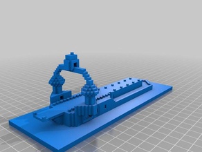 minecraft savaş gemisi 3d baskı uçak tekne gemi su 3d print model - Mito3D