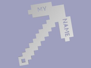 minecraft portachiavi tuo nome giocattolo & accessori di gioco keychain piccone spada 3d print model - Mito3D