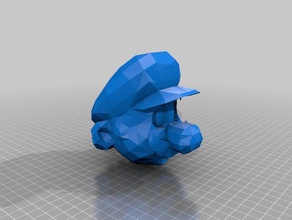 low poly mario head people 1990s 3d 90s bust n64 nintendo 64 statue super bros 3d print model - Mito3D