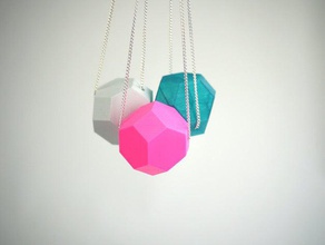 large geometric bead jewelry architects stone faberdashery necklace pink punk punkstar teal 3d print model - Mito3D