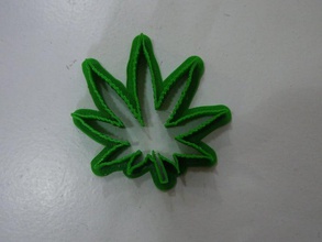 marijuana leaf cookie cutter kitchen dining 3d print model - Mito3D