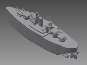 cruiser parts battle battlecruiser battleship 3d print model - Mito3D