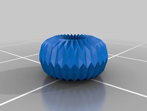 folded polyhedral torus 6 math art monohedral origami polyhedron 3d print model - Mito3D