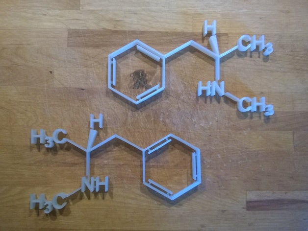 la metanfetamina biologia breaking bad molecola pervitin formula di struttura 3D print model - Mito3D