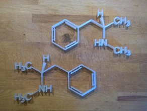 la metanfetamina biologia breaking bad molecola pervitin formula di struttura 3d print model - Mito3D