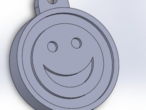 smile keychain 3d printing key keyring chain smiley face 3d print model - Mito3D