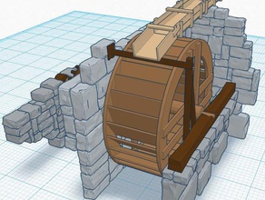 Wassermühle Gebäude & Strukturen mill Wasser Wasser-Rad 3d print model - Mito3D