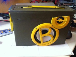 Munition radio-box audio container grill Lautsprecher 3d print model - Mito3D