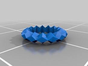 prizmatik 1 torus katlanmış matematik sanatı monohedral origami kenar denir prism 3d print model - Mito3D