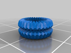 prismatisch gefaltet torus 5 Mathe-Kunst monohedral origami Polyeder prism 3d print model - Mito3D