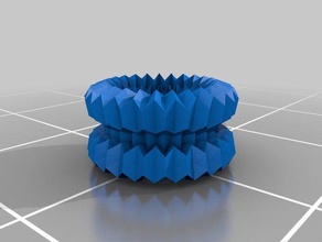 prizmatik 6 torus katlanmış matematik sanatı monohedral origami kenar denir prism 3d print model - Mito3D
