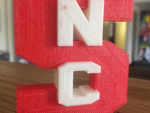 nc state logo - 2 color sport & outdoors block s wolfpack 3d print model - Mito3D