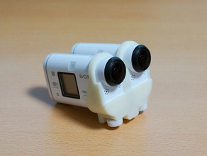 dupla mounter sony action cam câmera acção de came as100v as200v hdr-as100v hdr-as200v actioncam 3d print model - Mito3D