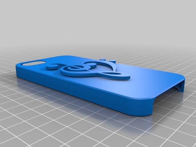 treble bass clef heart iphone case music 3D print model - Mito3D