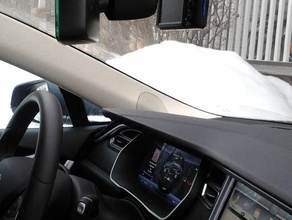 tesla model s dashcam mount automotive mirror radar detector rearview 3d print model - Mito3D