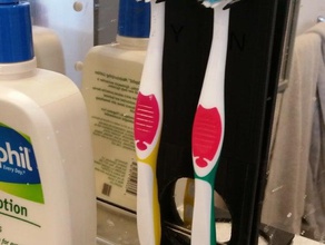 splittabile personalizzabile spazzolino da denti titolare bagno customizer 3d print model - Mito3D