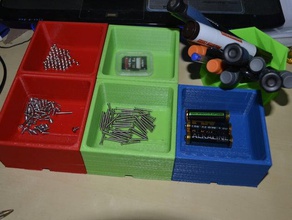 coin small items interlocking holder organization box 3d print model - Mito3D